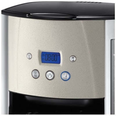 Кавоварка Russell Hobbs крапельна Luna Stone, 1.5л, мелена, LED-дисплей, підігрів чашок, чорно-сріблястий