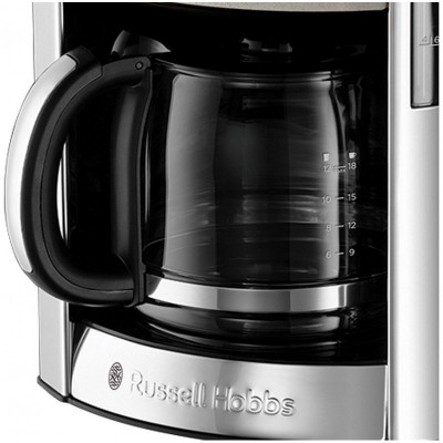 Кавоварка Russell Hobbs крапельна Luna Stone, 1.5л, мелена, LED-дисплей, підігрів чашок, чорно-сріблястий