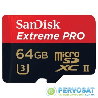 Карта памяти SANDISK 64GB microSD class 10 USH-II U3 (SDSQXPJ-064G-GN6M3)