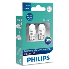 Лампа автомобільна світлодіодна Philips W5W Ultinon 6000K 12V, 2шт/блістер Лампа автомобільна світлодіодна Philips W5W Ultinon 6000K 12V, 2шт/блістер