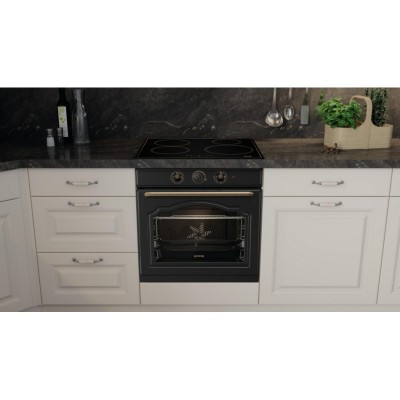 Духова шафа Gorenje електрична, 77л, A+, пара, дисплей, чорний матовий