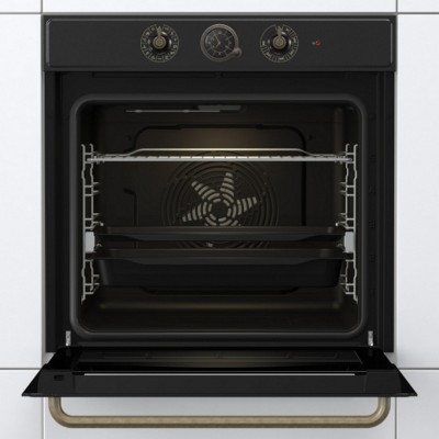 Духова шафа Gorenje електрична, 77л, A+, пара, дисплей, чорний матовий