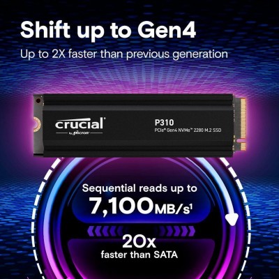 Накопичувач SSD Crucial M.2 1TB PCIe 4.0 P310 + радіатор