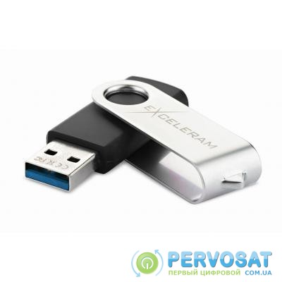 USB флеш накопитель eXceleram 64GB P1 Series Silver/Black USB 3.1 Gen 1 (EXP1U3SIB64)