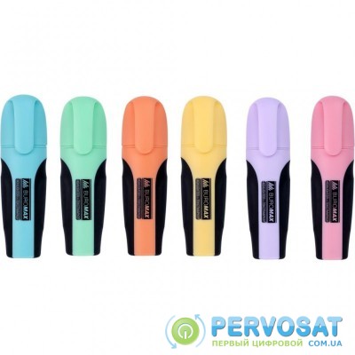 Маркер Buromax highlighter pen, PASTEL, chisel tip, SET 6 colors (BM.8905-96)