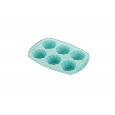 Форма для випікання мафінів Ardesto Tasty baking на 6 шт. 30*21*4 см, голубий, силікон.