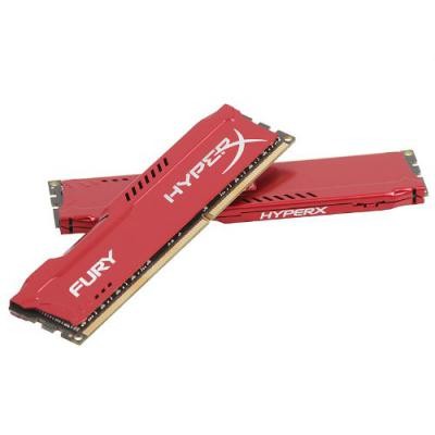Модуль пам'яті для комп'ютера DDR3 8Gb (2x4GB) 1600 MHz HyperX Fury Red Kingston Fury (ex.HyperX) (HX316C10FRK2/8)