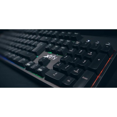 Клавіатура мембрана Xtrfy K3 Semi Mech 104Key, USB-A, EN/UA, RGB, Чорний