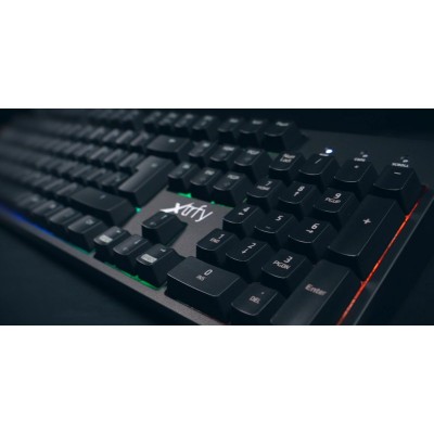 Клавіатура мембрана Xtrfy K3 Semi Mech 104Key, USB, EN/UA, RGB, Чорний