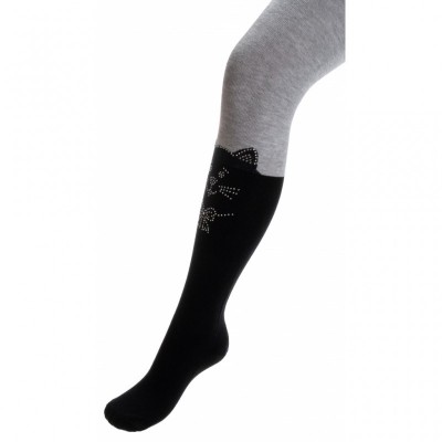 Колготки UCS Socks с котиками из страз (M0C0302-2053-9G-grayblack)