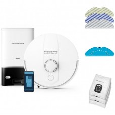 Робот-пилосос Rowenta миючий X-Plorer Serie 140+ Total Care, 5000ПаВт, h=9.5см, 0.29л, конт пил -0.28л, вода - вологе прибирання, автон. робота до 120хв, самоочистка, білий