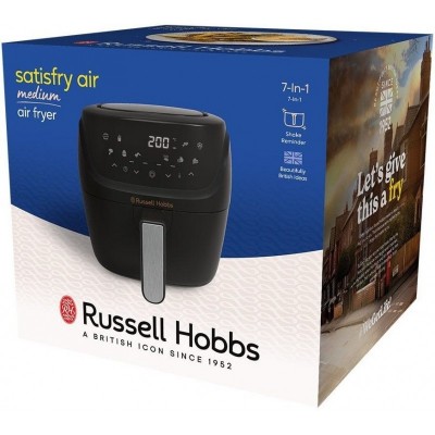 Мультипіч Russell Hobbs SatisFry Air Medium, 1350Вт, чаша-4л, сенсорне керув., алюміній/пластик,чорно-сірий