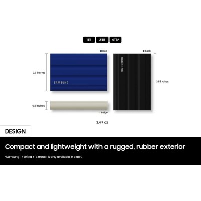 Портативний SSD Samsung 4TB USB 3.2 Gen 2 Type-C T7 Shield