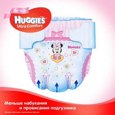 Підгузок Huggies Ultra Comfort 5 Mega для девочек (12-22 кг) 56 шт (5029053543642)