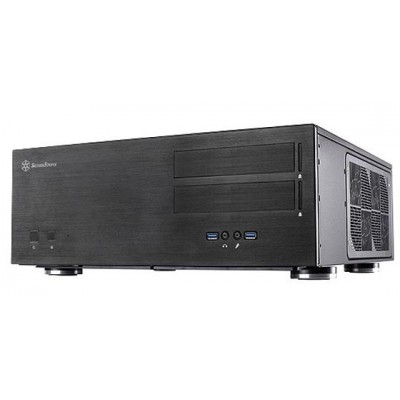 Корпус SilverStone GRANDIA GD08B, без БЖ, 2хUSB3.0, 3x120mm Black fans, HTPC, Black