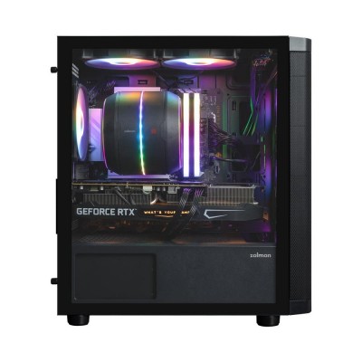 Корпус Zalman M4 SE без БП, 1xUSB3.0, 2xUSB2.0, 6x120мм FRGB, VGA 320мм, LCS ready, TG Side Panel, mATX, чорний