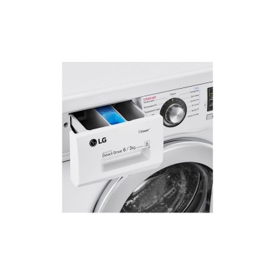 Прально-сушильна машина LG F1296CDS3, 6кг (3кг), 1200, В, Пара, глибина 44см, Дисплей, Білий