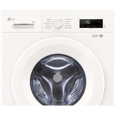 Пральна машина LG фронтальна, 6кг, 1200, A+++, 44см, дисплей, пара, інвертор, білий