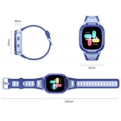 Дитячий годинник-телефон Mibro P6, 1.4", 240x280, GPS, 2MP, 900мА·год, 2АТM, синій