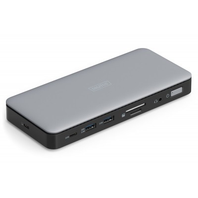 Док-станція DIGITUS USB-C > 2xHDMI/DP/2xUSB-A/USB-C/SD/MicroSD/RJ54/DC/Audio