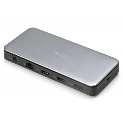 Док-станція DIGITUS USB-C > 2xHDMI/DP/2xUSB-A/USB-C/SD/MicroSD/RJ54/DC/Audio