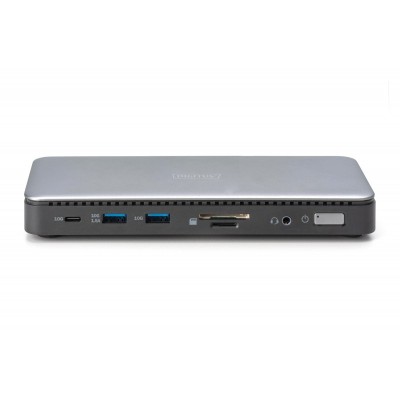 Док-станція DIGITUS USB-C > 2xHDMI/DP/2xUSB-A/USB-C/SD/MicroSD/RJ54/DC/Audio