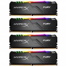 Модуль пам'яті для комп'ютера DDR4 128GB (4x32GB) 3200 MHz HyperX Fury RGB Kingston (HX432C16FB3AK4/128)