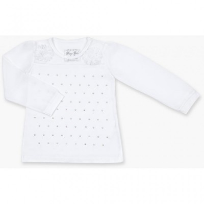 Кофта Breeze з шифоновими рукавами і стразами (8840-116G-white)