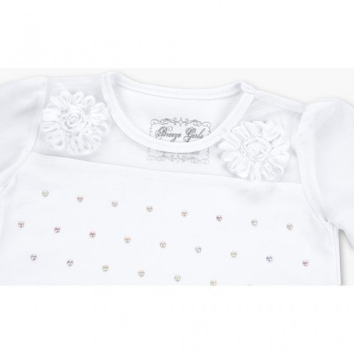Кофта Breeze з шифоновими рукавами і стразами (8840-116G-white)