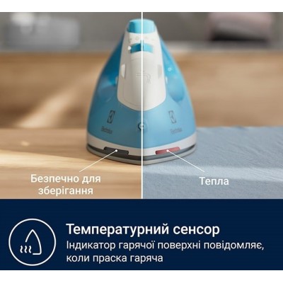 Праска Electrolux, 2300Вт, 250мл, паровий удар 110гр, керам. підошва, синьо-білий