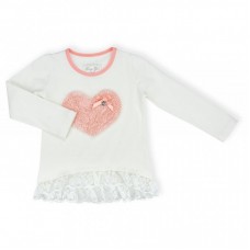 Кофта Breeze з сердечком і мереживом (10646-110G-beige) Кофта Breeze з сердечком і мереживом (10646-110G-beige)