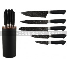 Набір ножів з блоком Ardesto Gemini, 6 предметів, нержавіюча сталь, пластик, чорний Набір ножів з блоком Ardesto Gemini, 6 предметів, нержавіюча сталь, пластик, чорний