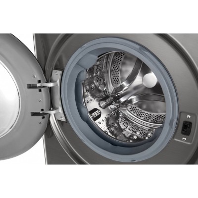 Пральна машина LG фронтальна, 9кг, 1200, A, 48см, дисплей, пара, інвертор, сріблястий
