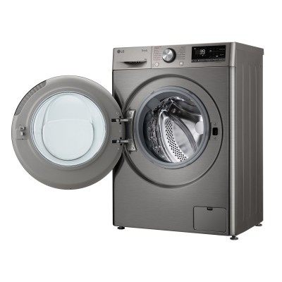 Пральна машина LG фронтальна, 9кг, 1200, A, 48см, дисплей, пара, інвертор, сріблястий