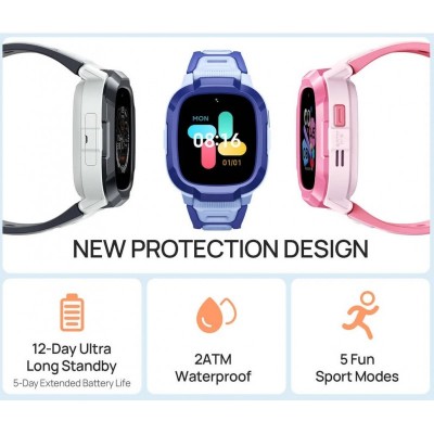 Дитячий годинник-телефон Mibro P6, 1.4", 240x280, GPS, 2MP, 900мА·год, 2АТM, сірий