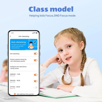 Дитячий годинник-телефон Mibro P6, 1.4", 240x280, GPS, 2MP, 900мА·год, 2АТM, сірий