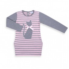 Плаття Breeze в смужку з котиком (8185-116G-pink) Плаття Breeze в смужку з котиком (8185-116G-pink)