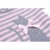 Платье Breeze в полосочку с котиком (8185-116G-pink)