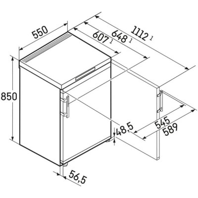 Морозильна камера Liebherr, 85x55x60.7, 106л, 1дв., A+, ST, білий