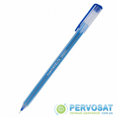 Ручка масляная Delta by Axent Синяя 0.7 мм Прозрачный корпус (DB2059-02)
