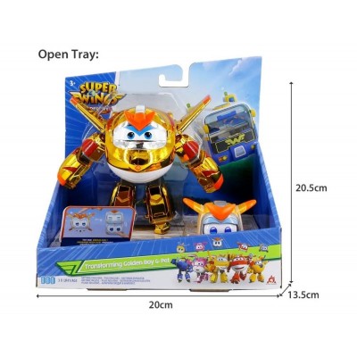 Ігровий набір Super Wings Transforming Золотий Хлопчик і улюбленець (Golden Boy & Pet)