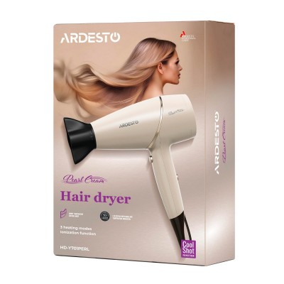 Фен ARDESTO Pearl Cream HD-Y701PERL, 1750-2100Вт, 3 швидкості, 3 темп.режими, бежевий