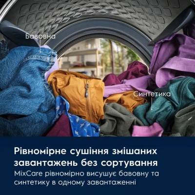 Сушильна машина Electrolux тепловий насос, 9кг, A+++, 64см, дисплей, інвертор, сріблястий темний