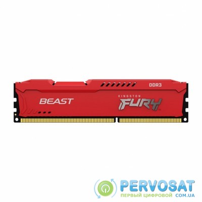 Модуль памяти для компьютера DDR3 8GB 1600 MHz Fury Beast Red HyperX (Kingston Fury) (KF316C10BR/8)