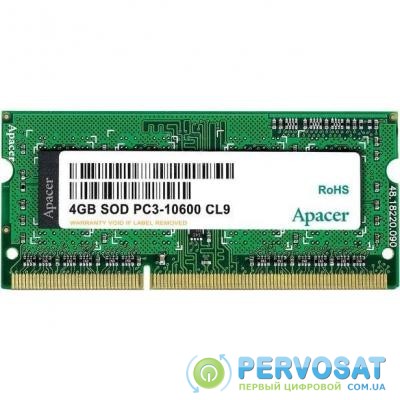 Модуль памяти для ноутбука SoDIMM DDR3 4GB 1333 MHz Apacer (AP4GSTYB1K2)