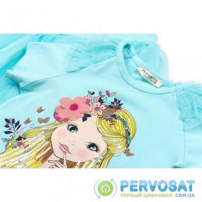 Набор детской одежды Breeze с девочкой и фатиновой юбкой (11826-116B-blue)