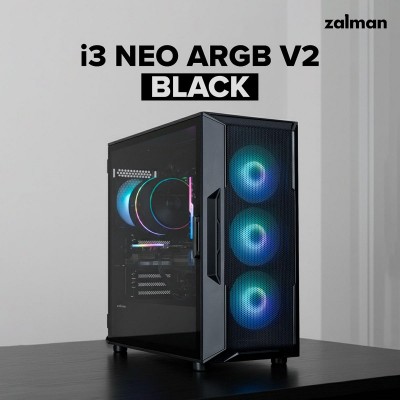 Корпус Zalman I3 Neo ARGB V2 без БЖ, 2xUSB3.0, 1x Type C, 4x120мм ARGB, VGA 355мм, LCS ready, TG Side Panel, ATX, чорний Корпус Zalman I3 Neo ARGB V2 без БЖ, 2xUSB3.0, 1x Type C, 4x120мм ARGB, VGA 355мм, LCS ready, TG Side Panel, ATX, чорний