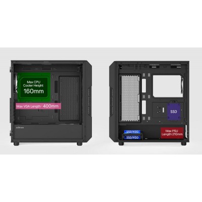 Корпус Zalman I3 Neo ARGB V2 без БЖ, 2xUSB3.0, 1x Type C, 4x120мм ARGB, VGA 355мм, LCS ready, TG Side Panel, ATX, чорний Корпус Zalman I3 Neo ARGB V2 без БЖ, 2xUSB3.0, 1x Type C, 4x120мм ARGB, VGA 355мм, LCS ready, TG Side Panel, ATX, чорний
