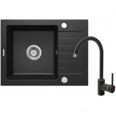 Набір для кухні Deante Zorba, гранітна мийка ZQZ_211A + зміш. BEN_262M, графіт-хром Набір для кухні Deante Zorba, гранітна мийка ZQZ_211A + зміш. BEN_262M, графіт-хром