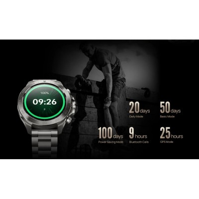 Смарт-годинник Mibro GS Explorer S 48мм, 1.32", 466x466, AMOLED, BT 5.3, Dual-band GPS, 10 ATM, суцільний титан